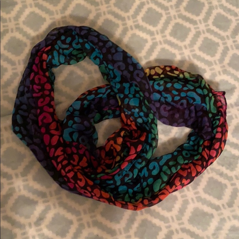 Rainbow leopard print, Infinity scarf